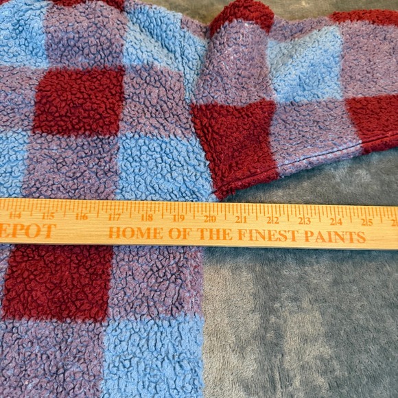 Eddie Bauer Plaid Sherpa Fleece Pullover 1/4 Zip Sweatshirt Cozy Womens Small - Picture 8 of 11